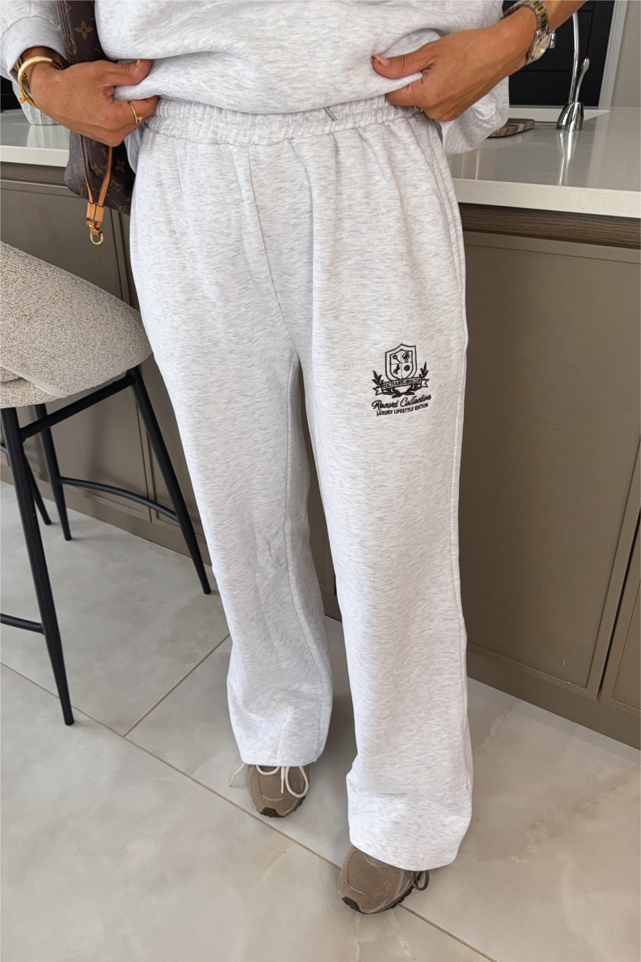 RESORT COLLECTIVE EMBROIDERED LIGHT MARL STRAIGHT LEG