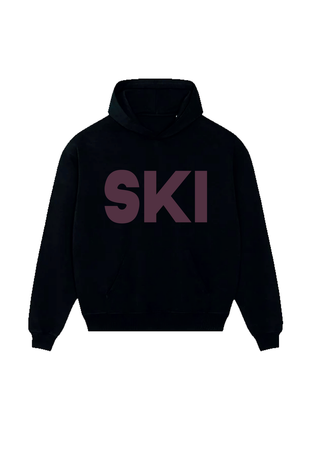 SKI ESSENTIAL BLACK PRINTED HOODIE