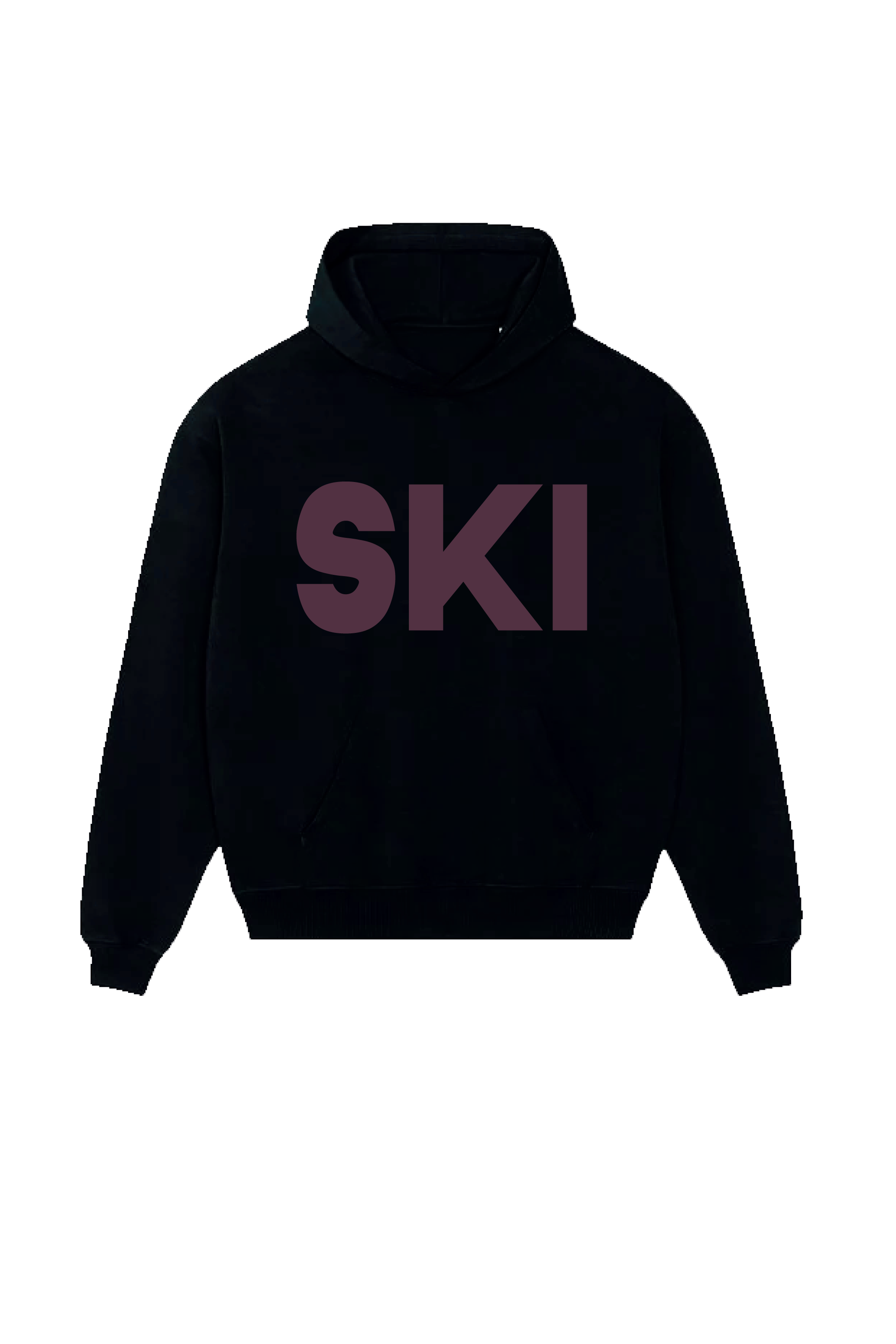 SKI ESSENTIAL BLACK PRINTED HOODIE