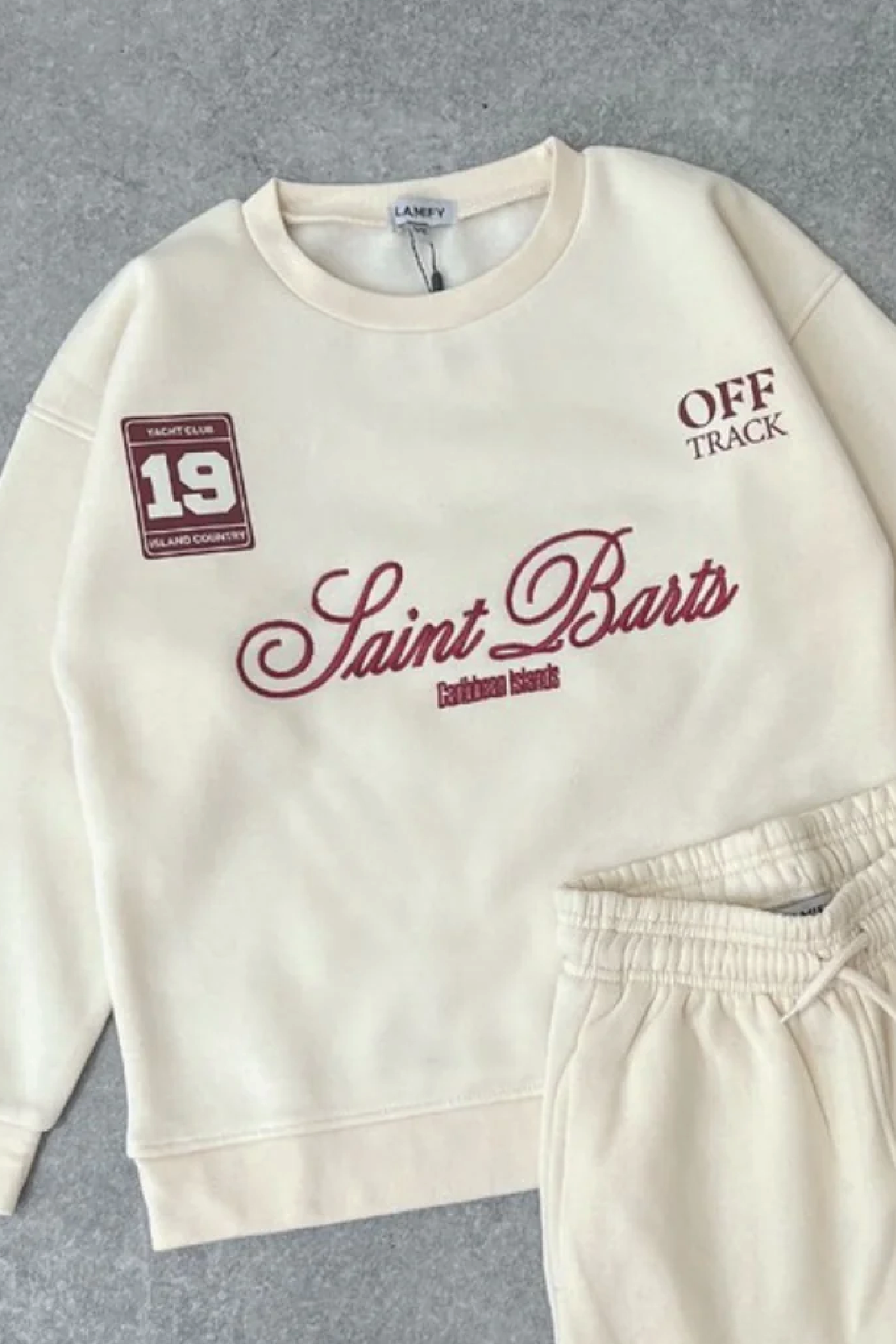 Mini saint barts ecru embroidered sweater