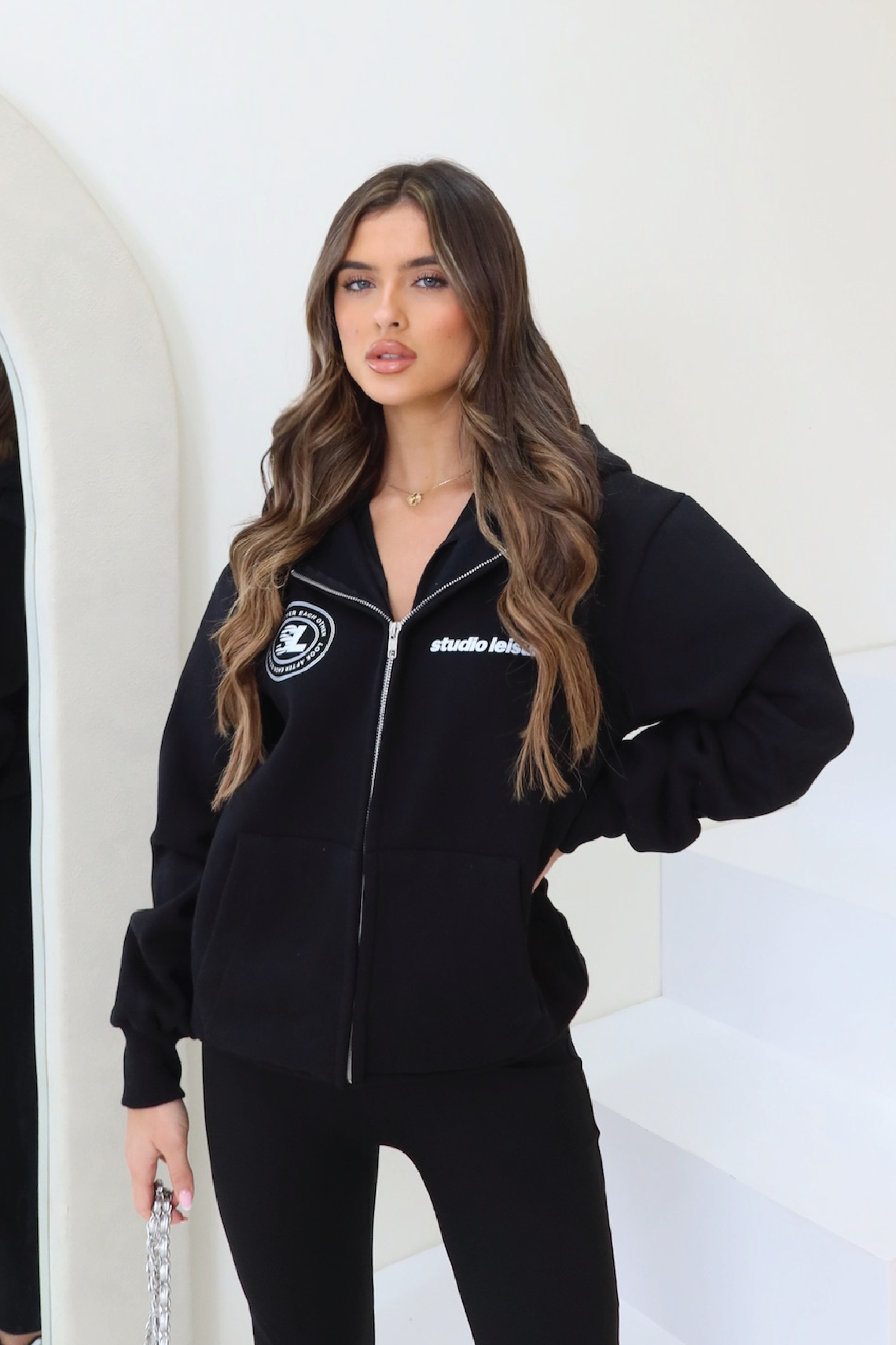 Studio leisure black premium zip hoodie