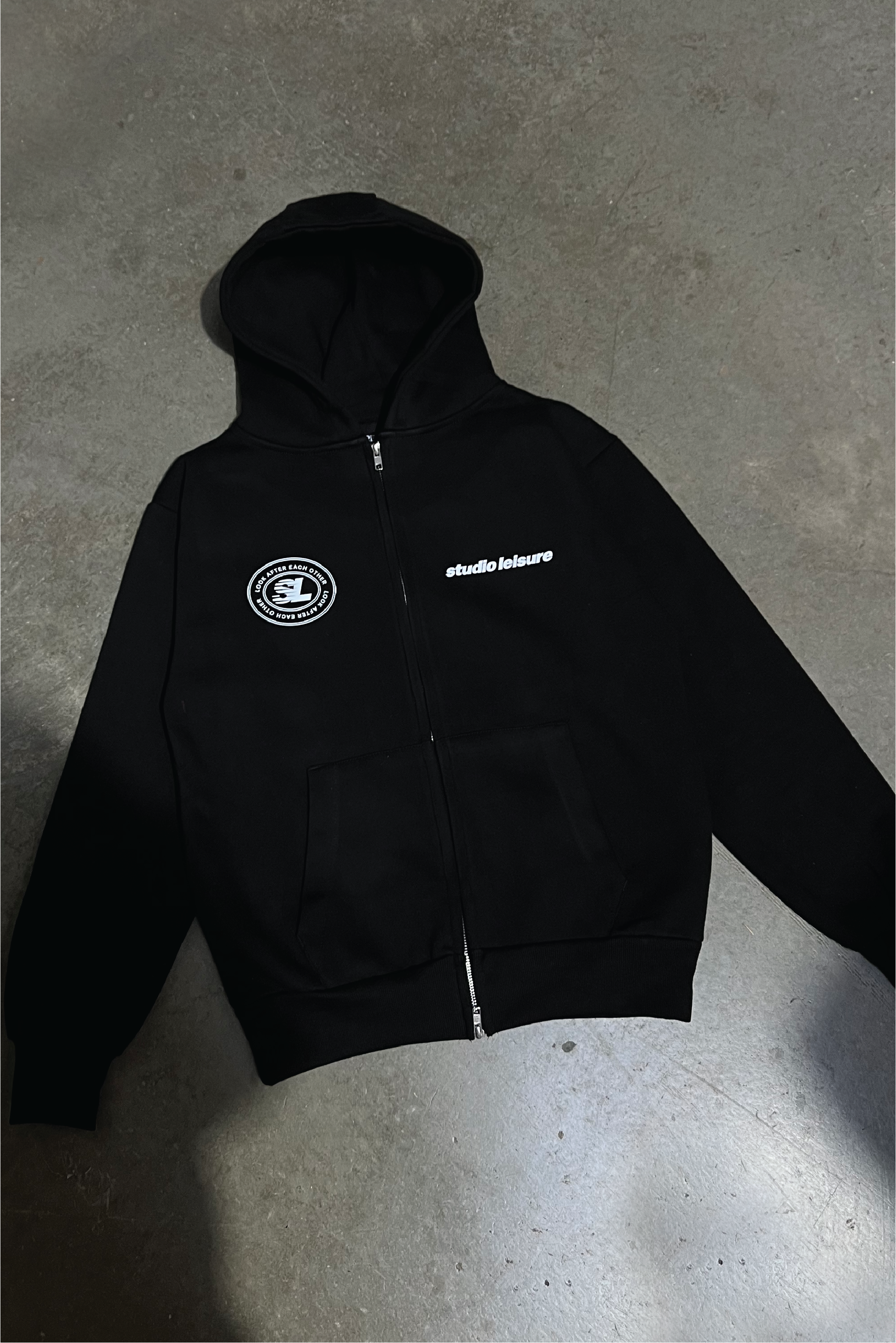 Studio leisure black premium zip hoodie