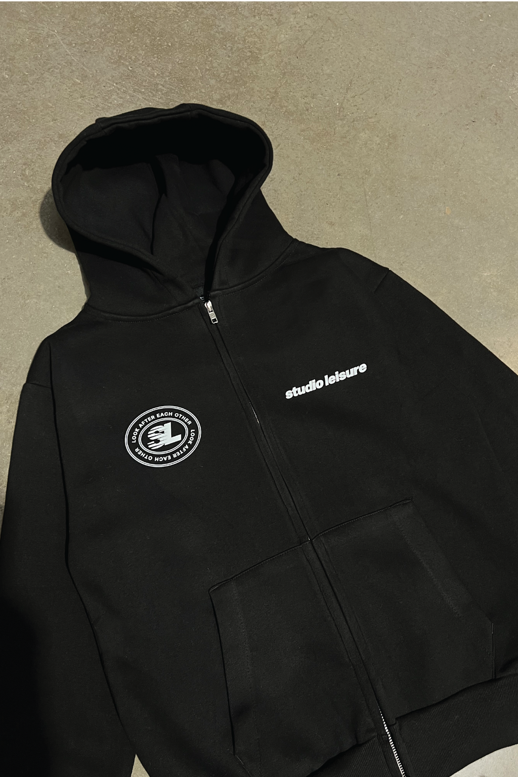 Studio leisure black premium zip hoodie