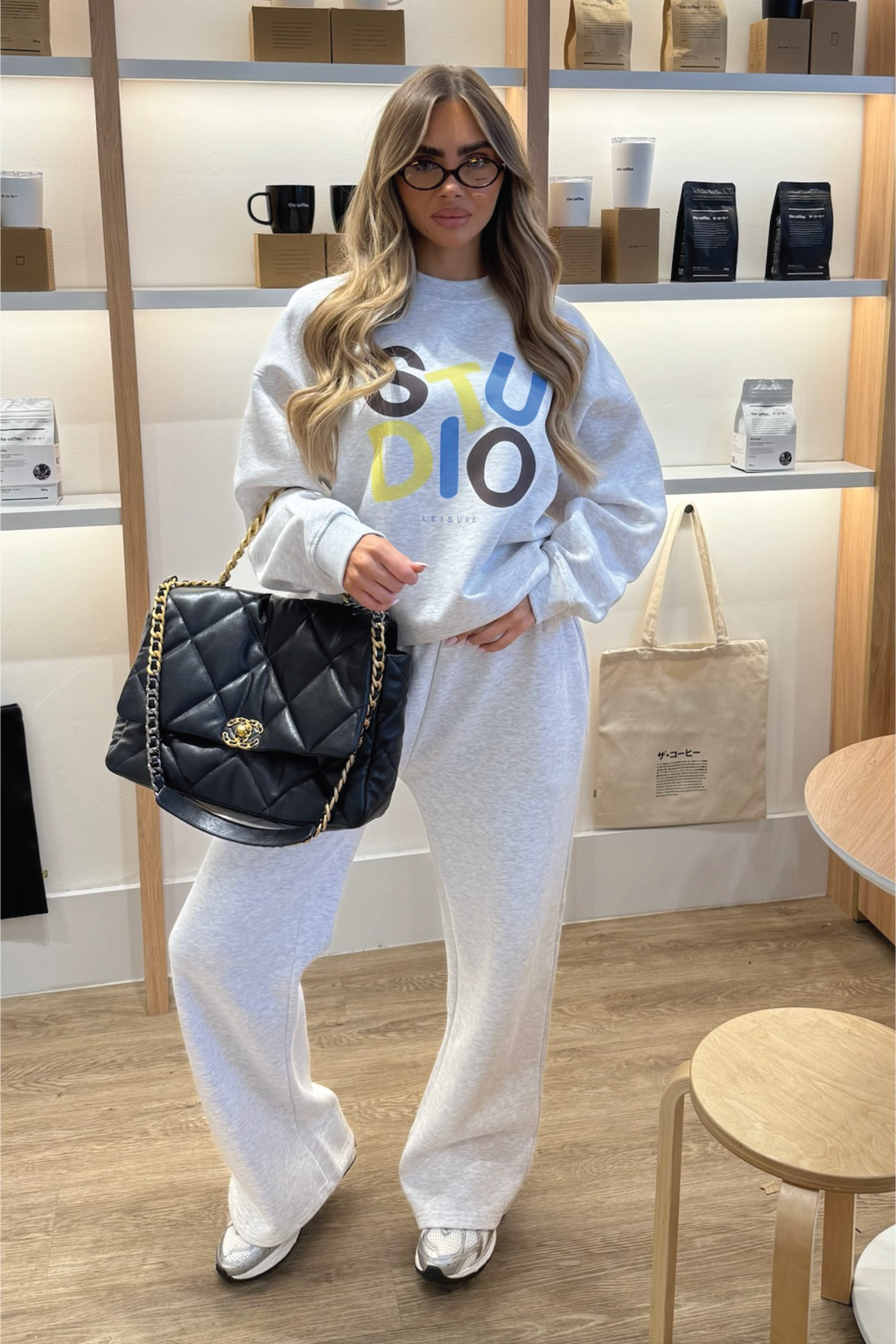 STUDIO LEISURE ESSENTIAL MARL COLOUR PRINTED SWEATER